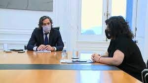 El Presidente Alberto Fernández está reunido con Carla Vizzotti y Santiago Cafiero por el aumento de contagios.