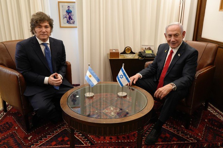 Javier Milei visita a Netanyahu en Israel.