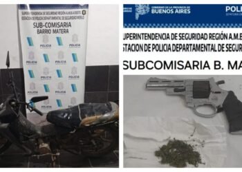 Comando de patrullas detuvo a dos motochorros con armas y drogas