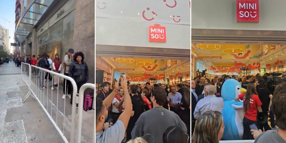 Éxito rotundo en la inauguración del primer local de Miniso en Argentina, con filas de hasta cinco cuadras